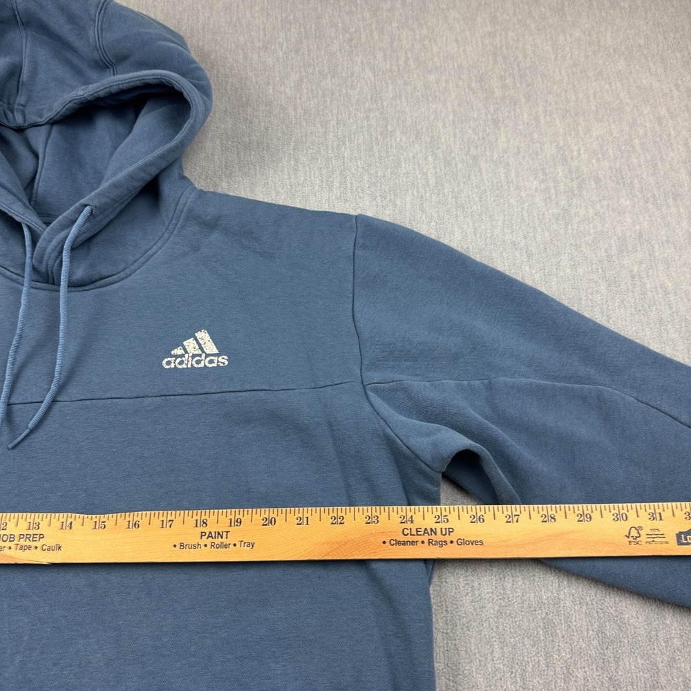 Adidas Hoodie‎ Mens Large Blue Fleece Sweatshirt Pullover Training Gym Athletic - Picture 4 of 8